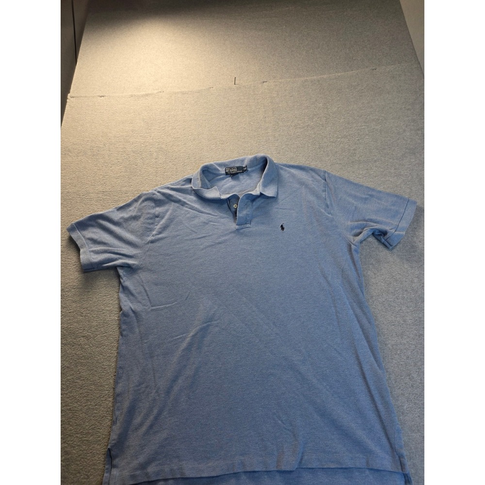 Polo Ralph‎ Lauren Mens XXL Blue Short Sleeve Cotton Pique Pony Logo Polo Shirt